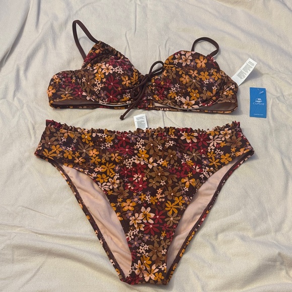 Cupshe Other - Cupshe Floral Bikini High Waisted XL
